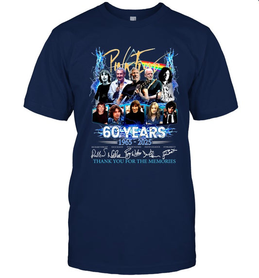 Pink Floyd 60th Anniversary 1965-2025 Signature Thank You For The Memories T-Shirt